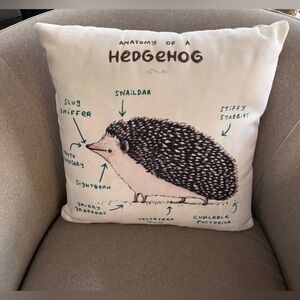 Hedgehog Print Throw Pillow